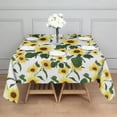thumbnail image 3 of White Green Leaf Sunflower Pattern Square Tablecloth,Waterproof Square Table Cover,Wipeable Spillproof Washable Table Cover for Home Kitchen Party Decor 52"x52"(132x132cm), 3 of 6