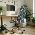 thumbnail image 3 of Xoenoiee Lily Leaf Pattern Office Chair Cover Stretchable Desk Chair Cover Thick Checked Jacquard High Back Office Seat Cover Universal Rotating Chair Cover, L, 3 of 6