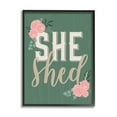 thumbnail image 2 of Stupell Industries She Shed Floral Pink Rose Calligraphy Sign Graphic Art White Framed Art Print Wall Art, Design by Angela Nickeas, 2 of 5