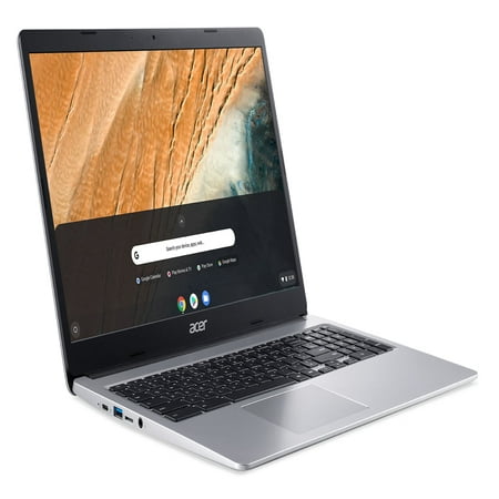 Acer 315 15.6" Celeron 4GB/32GB Chromebook, 15.6" HD Display, Intel Celeron N4000, 4GB LPDDR4, 32GB Emmc, Protective Sleeve, Pure Silver, Chrome OS - CB315-3H-C2C3