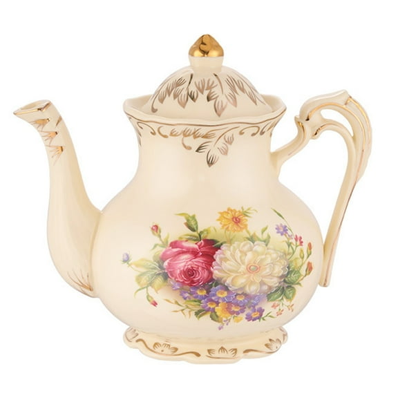 European Ceramic Tea Set, Ceramic Teapot, Hand painted Porcelain Teapot, Tea Pot with Lid, Home Office Tea Pot,  for Loose Leaf Tea Enthusiasts