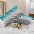 thumbnail image 3 of Outdoor Pillow Cover Teal Green and Gray Ombre Gradient Set of 2 Waterproof Throw Pillowcases Morocco Pattern Decorative Patio Furniture Pillows for Couch Garden Indoor & Outdoor Use, 3 of 9