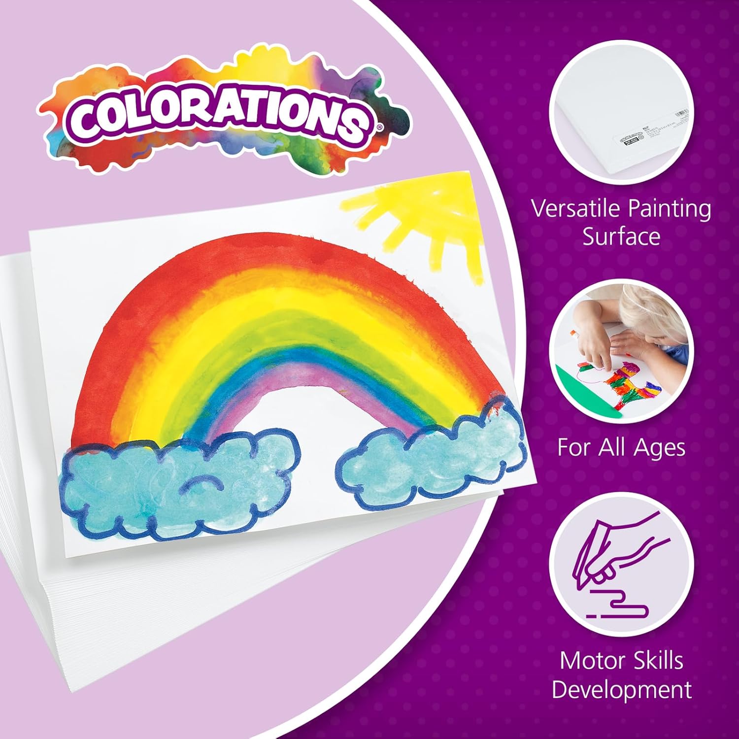 Art Paper, 9" x 12" Painting & Craft Paper, Finger Paints, Watercolor, Tempera, Drawing, Art Room & Homeschool Crafts 100 sheets