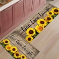 thumbnail image 3 of Anti Fatigue Kitchen Mat Set of 2 Cushioned Kitchen Floor Mats Kitchen Rugs Non Slip Kitchen Runner Rug Floral Yellow Sunflowers on Rustic Wooden Boards (15.7"x23.6"+15.7"x47.2" inches), 3 of 6