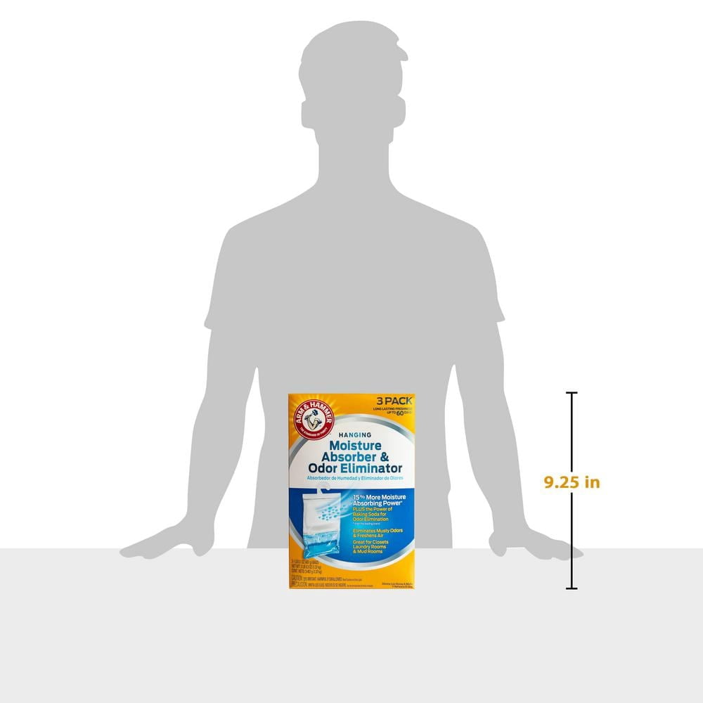 16 Oz. Moisture Absorber And Odor Eliminator Hanging Bag (3-Pack)
