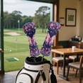 thumbnail image 3 of Uorisanigo Golf Club Head Cover Waterproof 3pcs Golf Driver Fairway Wood Hybrid Head Covers for Extra Clubs Protection, Purple Butterfly Headcovers Set Keep Clubs Dry and Clean, 3 of 7
