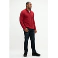 thumbnail image 3 of DEVOPS Men's Long Sleeve Fleece Jacket Quarter-zip (Medium, Zinfandel Heather), 3 of 6