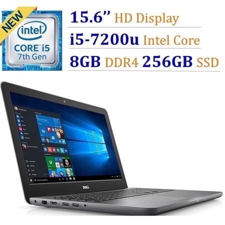 Dell i5567-5274GRY 15.6" Laptop, Intel i5-7200, 256GB SSD, 8GB DDR4, Windows 10