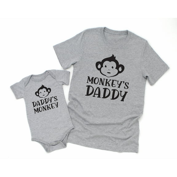 Monkey's Daddy Men's T-Shirt Daddy's Monkey Baby Bodysuit Kids Toddler Shirt