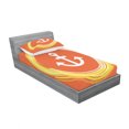 thumbnail image 3 of Ambesonne Nautical Fitted Sheet & Pillow Sham Set, Anchor Image in Circle, Queen, Orange Yellow, 3 of 3
