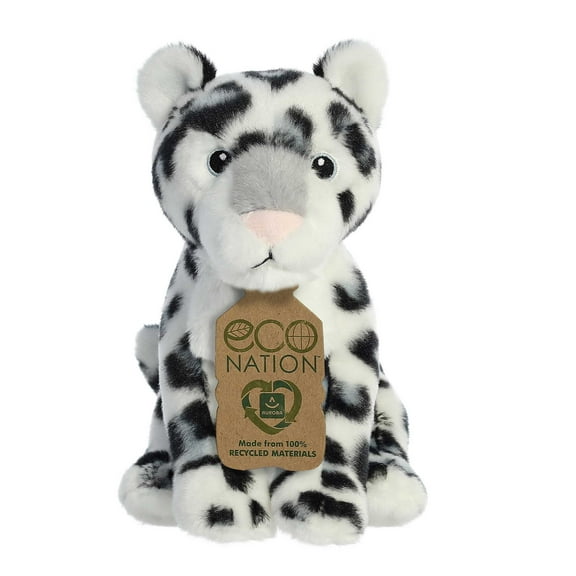 Aurora - Small White Eco Nation - 7.5" Snow Leopard - Responsibly Made Stuffed Animal