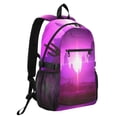 thumbnail image 2 of JIALIOU 14" Laptop Backpack Waterproof Airline Approved Stylish Casual Daypack for Travel Business College Work, Desert at Night Landscape, 2 of 8