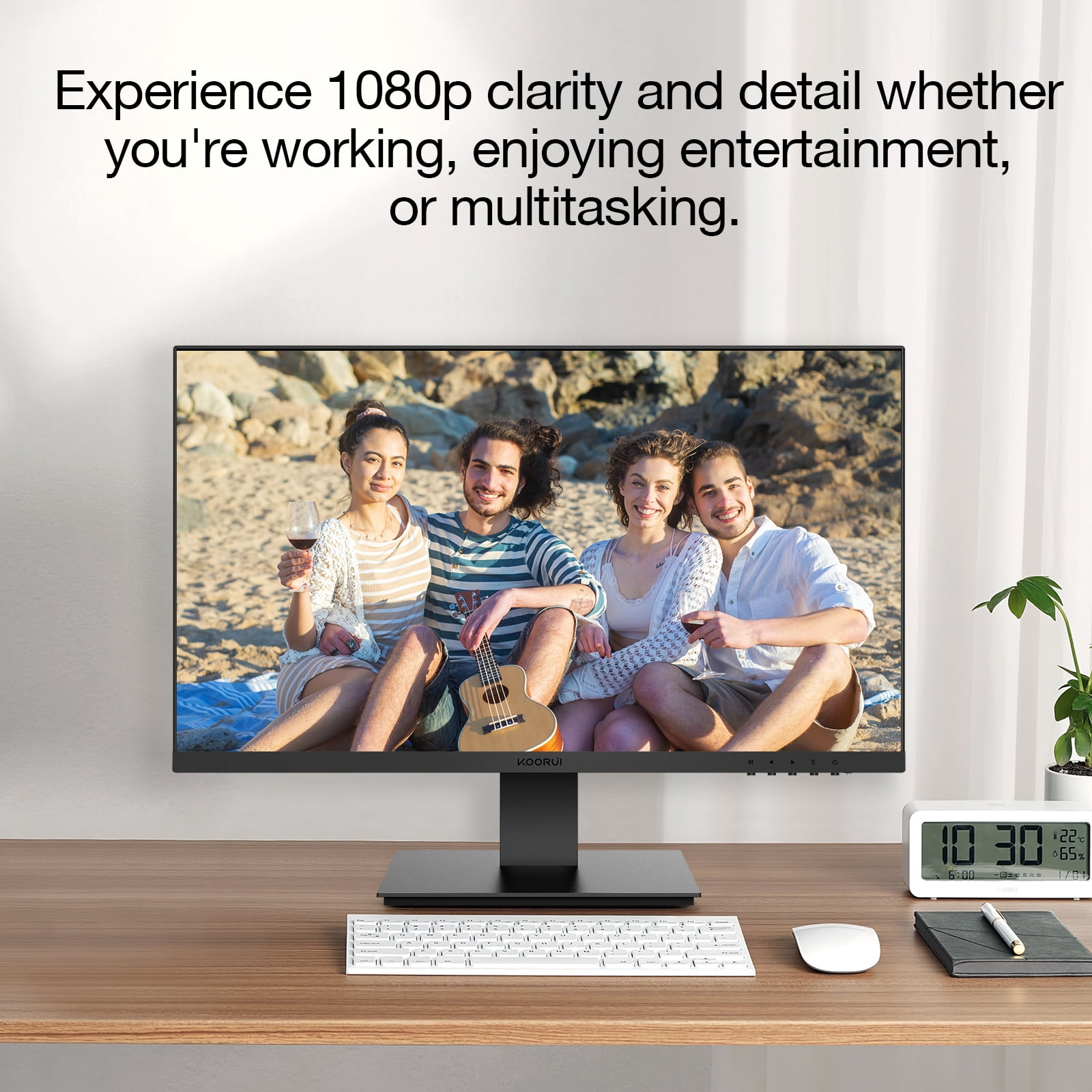 KOORUI 27'' Large Display Screen, 1080p Desktop Office