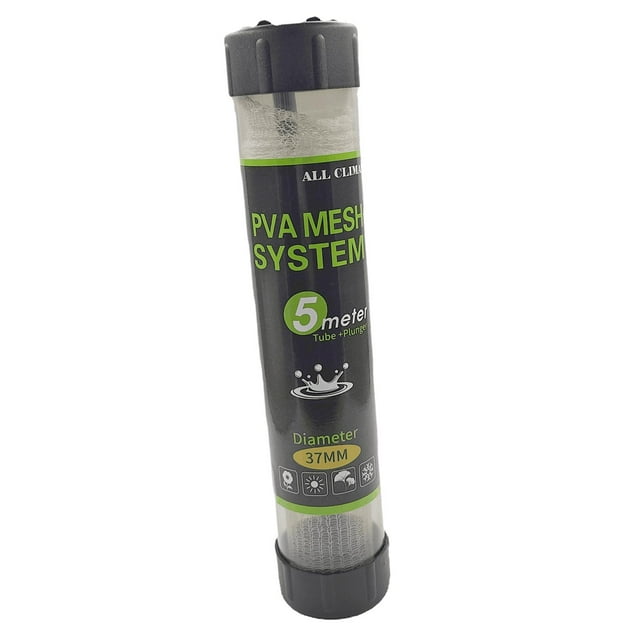 PVA Carp Mesh Refill Stocking for Boilie Rig Wrap Net Bag Water Soluble Netting 37mmx5m Tube Package
