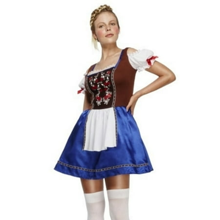 German Dirndl Dress Costume Smiffys 43492 Multi Color