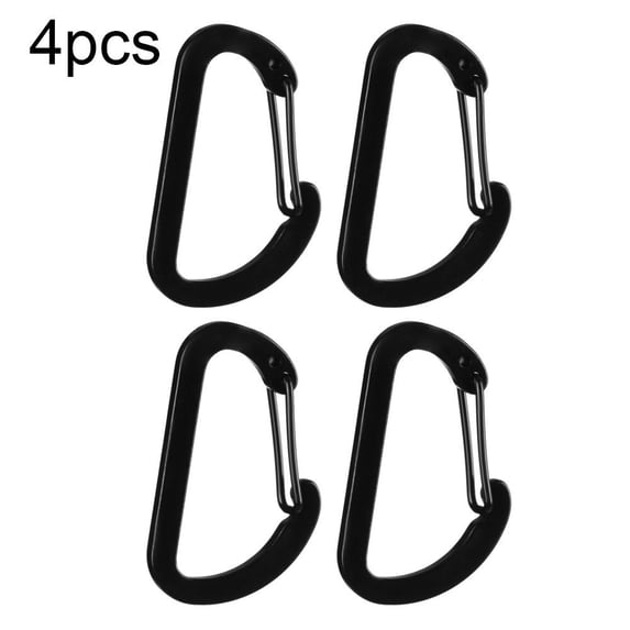 1/4/8pcs Quickdraws Black Climbing Camping Hiking Packback Buckles Keychain Water Bottle Hooks D Carabiner Snap Clip 4PCS