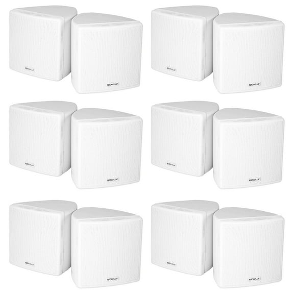 (12) Rockville Cube 70v White 3.5" Commercial Wall Mount Restaurant/Bar Speakers