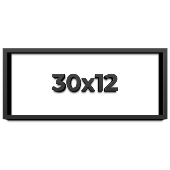 30x12 Shadow Box Frame Black | 2 Inches Deep Real Wood Contemporary Shadowbox Display Frame | UV