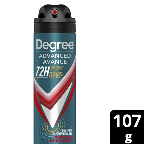 Degree Men Advanced Dry Spray Antiperspirant Deodorant for 72H Sweat & Odour Protection, Nonstop, with MotionSense® Technology, 107g