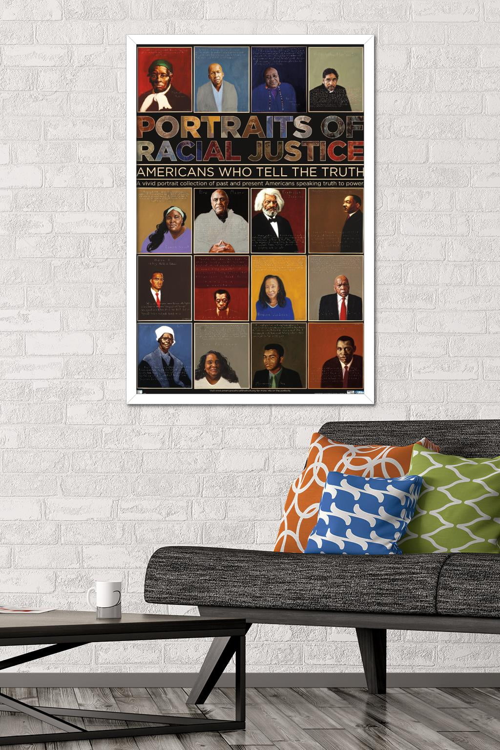 Portraits of Racial Justice - Americans Who Tell The Truth Wall Poster, 22.375" x 34" Framed