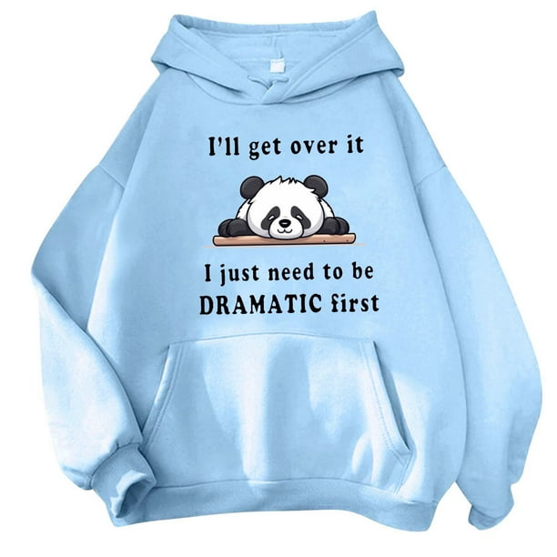Sudadera con capucha Gibobby casual de moda para mujer con top cálido estampado lindo Aqua XL