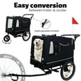 thumbnail image 2 of imerelez Extra Large 2-in-1 Bike Trailer & Push Cart for Pets - Detachable Bike Hitch & Push Handle Included - All-Terrain Wheels, Quick Wheel, Non-Slip Floor, Internal Leash, Black, 2 of 9