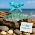 thumbnail image 5 of 2D Nautical Sea Glass Wall Art - Handcrafted Frosted Beach Glass Ornament, Teal Aqua Ocean Suncatcher, Coastal Entryway & Bedroom Decoration, 5 of 5