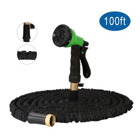 Lightweight Garden Hose Reviews InGarden Garden Hose-Expandable Water Hose 3 Times Expanding Flexible Lightweight Magic Hose with Storage Bag for Washing Car, Watering Flowers, Suitable for Home and Commercial (100Ft, Black) ()