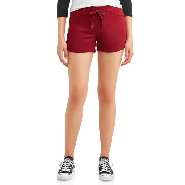 No Boundaries No Boundaries Juniors' Ribbed Tie Waist Dorm Shorts