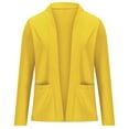thumbnail image 4 of Dezsed Blazers for Women Business Casual Womens Casual Fashion Pocket Solid Color Shawl Suit Jacket Blazer Top Yellow XXXL, 4 of 6