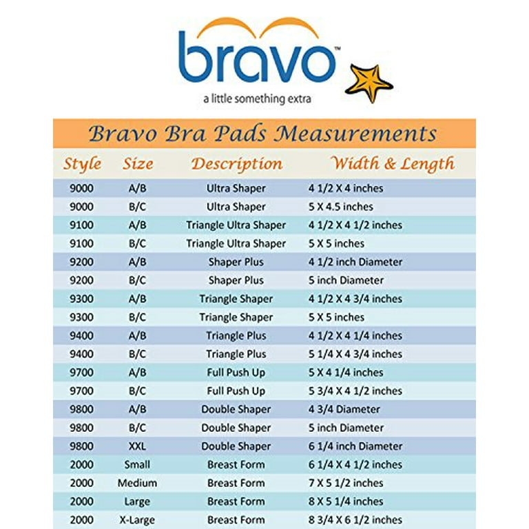 Bravo Full Push Up Bra Pad Inserts. More Push up, Greater Cleavage! (Nude,  B / C) 