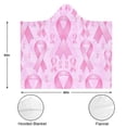 thumbnail image 3 of Wearable Blanket,Pink Breast Cancer Hooded Wearable Flannel Blanket for Adults & Teens,Winter Poncho Shawl Wrap Cape Cozy Anti-Pill,50"x60", 3 of 5