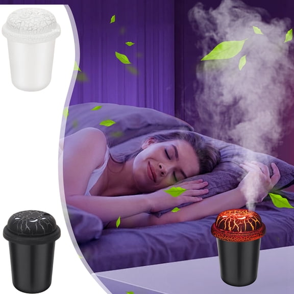 Cool Mist Humidifiers for Bedroom, Desk Cracked Colorful Lights Spherical Humidifier Cold Mist Humidifier Home Bedroom Office Plant Humidifier Colorful Night Function