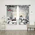 thumbnail image 3 of WNOOHIY Festive Christmas Snowman Pine Tree Light-filtering Window Curtains Decorations for Bedroom and Living Room, 2 Panels, 3 of 8