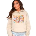 thumbnail image 2 of Wildcats Hoodie for Women Retro Groovy Floral Game Day Pullover, Sand Hoodie, XL, 2 of 8