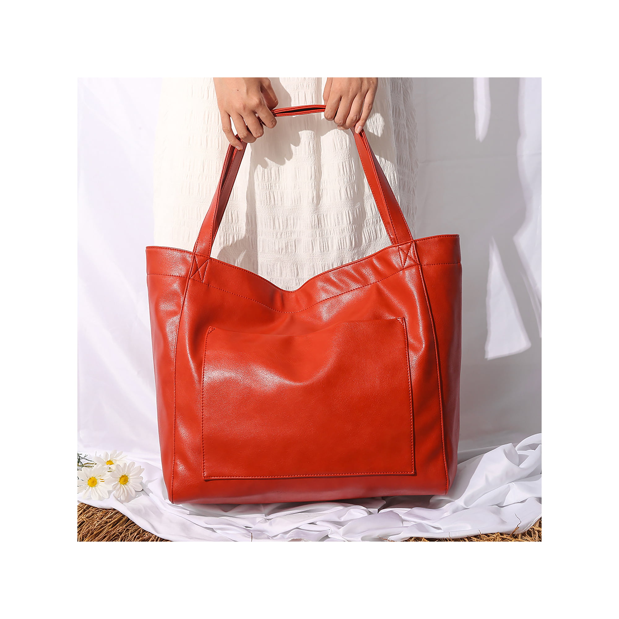 PU Red Traveling Handbag