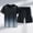 Gray, variant on FRSASU Men's Summer Vacation Outfits 2 Piece Short Sleeve Gradient Graphic Shirt and Shorts Sweatsuits Sets Big Tall Matching Set Gray