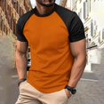 thumbnail image 2 of fatyb Men's T Shirts Round Neck Short Sleeve Casual Tshirts Color Block Summer Fashion Pullover Tees, 2 of 6