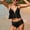Black, variant on Odbmxy Halter Swimsuits for Women Two Piece Peplum Bathing Suit for Women Plus Beach Solid Color Bikini Bralette Swimwear,Black M