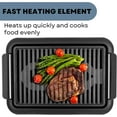 thumbnail image 3 of OVENTE Electric Indoor Grill with 15x10 Inch Non-Stick Cooking Surface, 1200W Fast Heat Up Power, Adjustable Temperature, Removable and Dishwasher Safe Grilling Plate and Drip Tray, Black GD1510NLB, 3 of 9