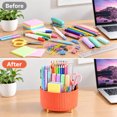 thumbnail image 2 of SUSWIM 5-Compartment Desktop Organizer & Holder with Rotating Organizers, Orange, 2 of 6