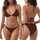 thumbnail image 3 of Fotbe Brown Traje de Baño para Mujer de Dos Piezas – Bikini Sexy de Tirantes Tipo Halter con Diseño Triangular, 3 of 6