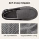 thumbnail image 5 of Pantuflas Moccasin para Hombre con Espuma de Memoria HomeTop Gris Oscuro, 5 of 8