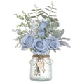 thumbnail image 1 of Dalazy Artificial Flowers - Realistic Appearance And Low Maintenance Elegant Artificial Silk Roses In Vase Blue, 1 of 6