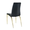 thumbnail image 3 of Dining Chairs Set of 4, Modern Upholstered Dining Chairs with Faux Leather Padded Seat, High Back and Gold Metal Legs, Dining Room Side Chairs for Kitchen, Living, Bedroom(Black), 3 of 9
