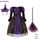 thumbnail image 3 of Vestido de fiesta de bruja para niñas de Halloween, disfraz de fantasma gótico, bata, vestido con tutú, sombrero de bruja para fiesta de carnaval de Purim, 3 of 5