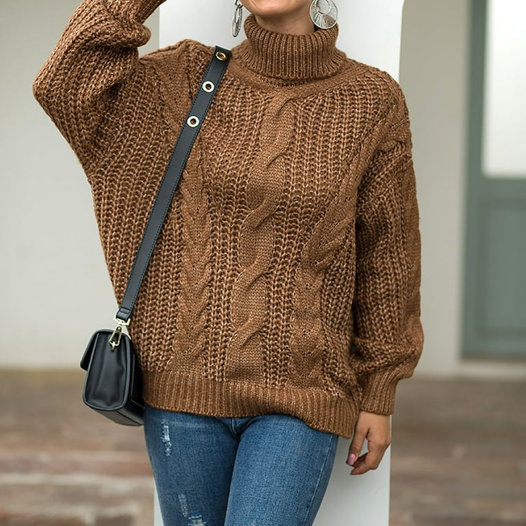 Solid Color Pile Collar Long Sleeve Pullover Sweater Solid Color Pile Collar Long Sleeve Pullover Sweater