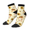 thumbnail image 2 of Bingfone Watercolor Bee Honey Honeycomb Bee Design Patterned Men'S Women'S Casual Cotton Socks, 2 of 9