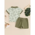 thumbnail image 3 of JYYYBF Toddler Boys Summer Shorts Sets Short Sleeve Lapel Animal Print Shirt and Drawstring Shorts Sets, 3 of 7