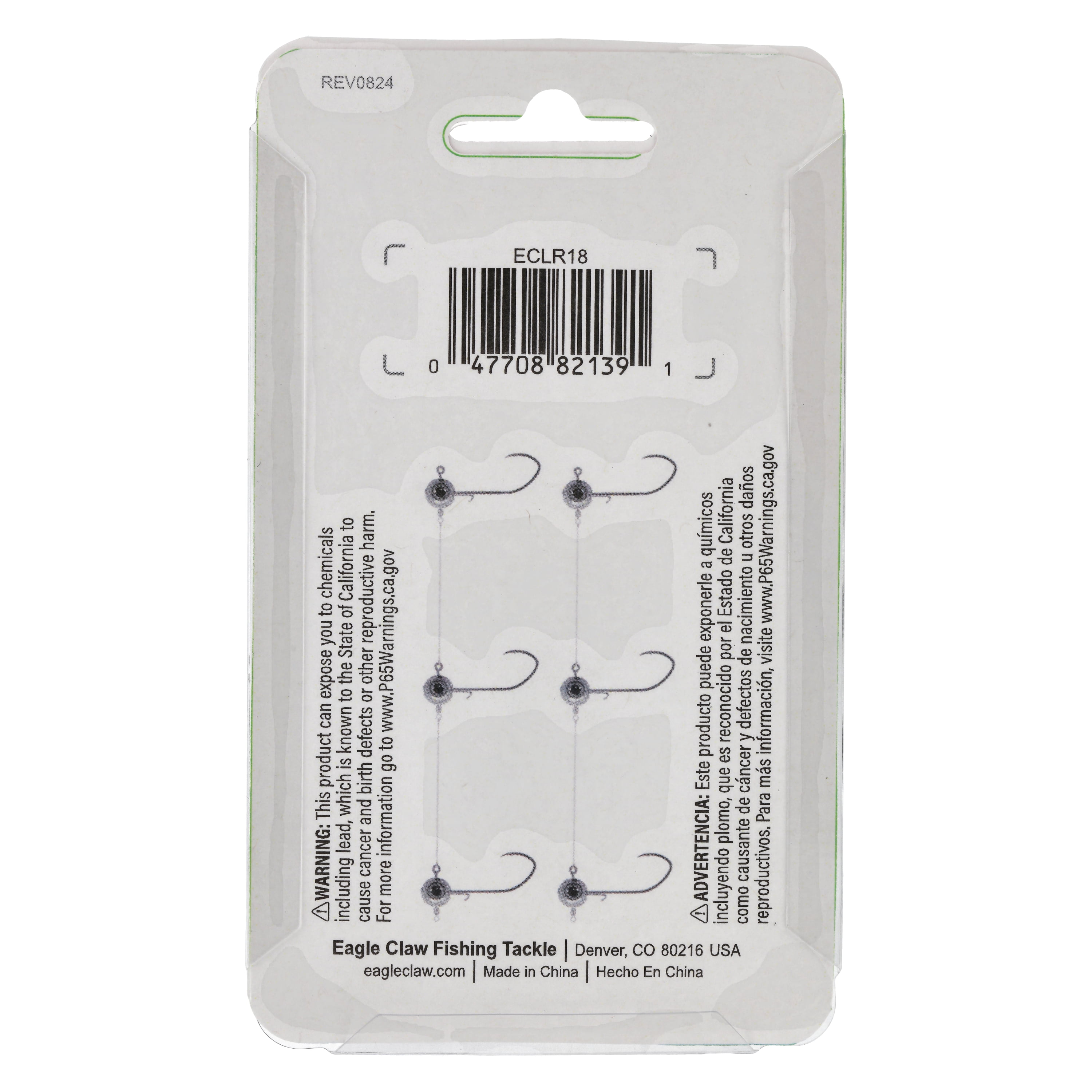 Eagle Claw Ladder Jig Rig - 3 Ladder Jigs per Rig - 2 Pack - 1/8 oz - Unpainted
